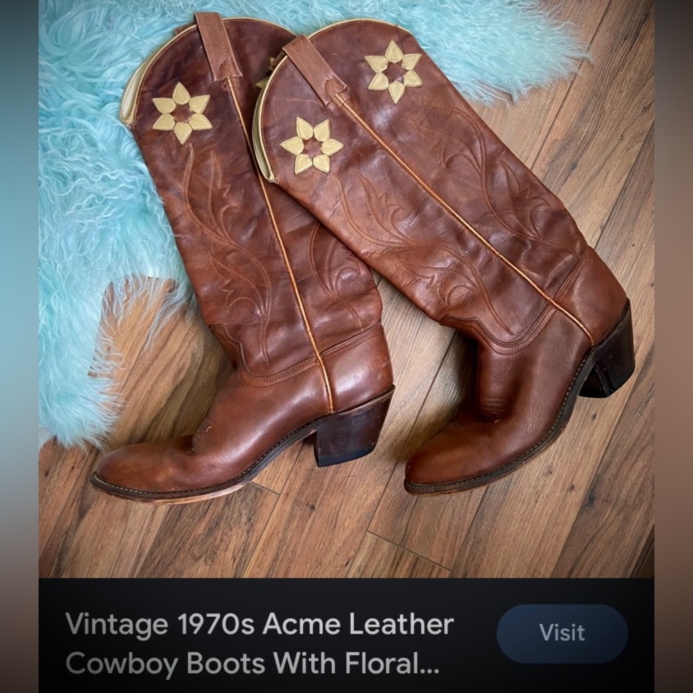 Acme Vintage 1970’s Western Leather Boots